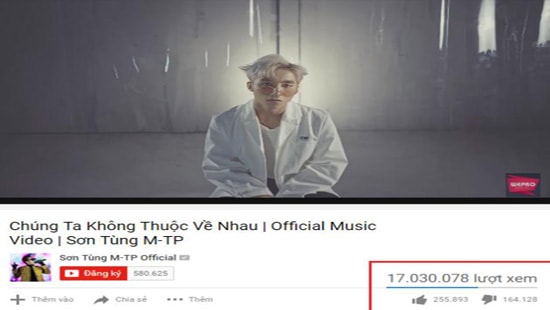 “Chúng ta không thuộc về nhau” của Sơn Tùng M-TP và những con số khủng sau 5 ngày ra mắt