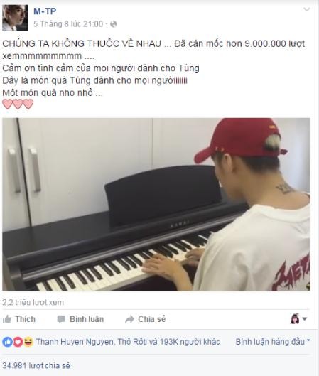 “Chúng ta không thuộc về nhau” của Sơn Tùng M-TP và những con số khủng sau 5 ngày ra mắt