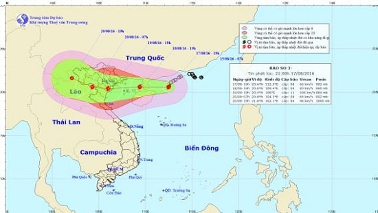 Bão số 3 gây mưa dông, gió giật mạnh cho khu vực Vịnh Bắc Bộ