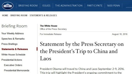 Tổng thống Obama sẽ có chuyến thăm lịch sử tới Lào