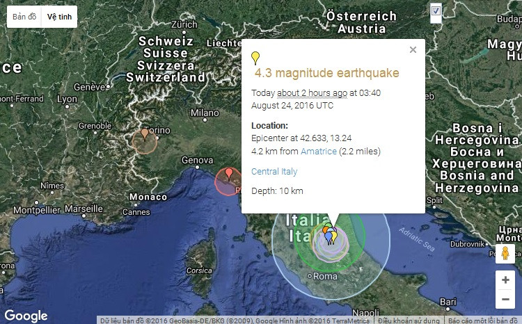 Động đất ở Italy 