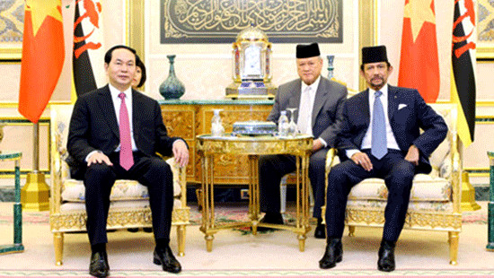 Ngày đầu chuyến thăm của Chủ tịch nước Trần Đại Quang tới Brunei