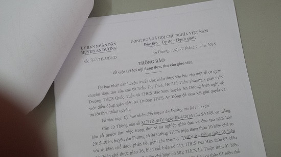 Huyện An Dương, Hải Phòng: Thực hư việc Hiệu trưởng Trường THCS An Đồng bị “tố” sai phạm