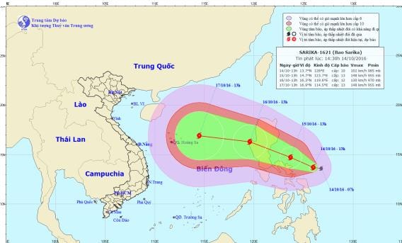 Bão giật cấp 12 xuất hiện gần Biển Đông