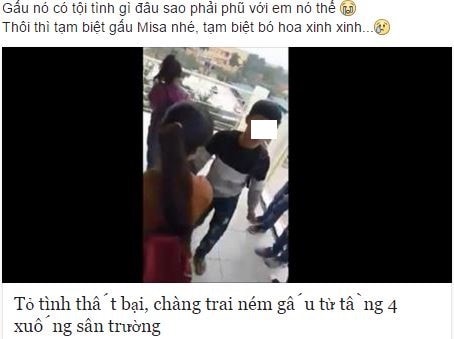 Chàng trai tức giận ném quà xuống đất vì tỏ tình thất bại