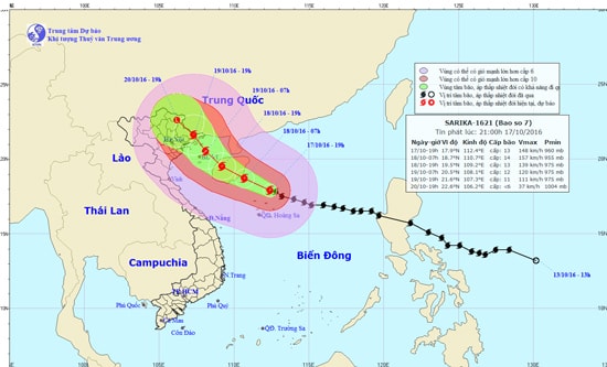 Siêu bão Sarika sắp đổ bộ, Hà Nội ra công điện khẩn