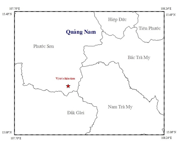 Quảng Nam: Lại xảy ra động đất ở Phước Sơn