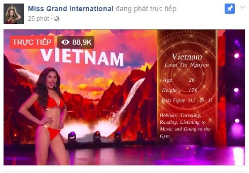 Nguyễn Thị Loan trượt top 10 Miss Grand International 2016