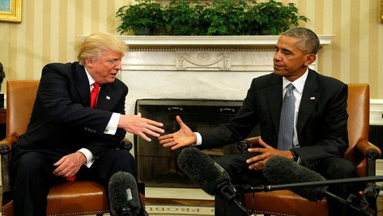 Cuộc đàm đạo đầu tiên giữa ông Obama và ông Trump tại Nhà Trắng