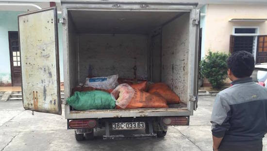 Bắt xe tải chở hơn 400 kg mỡ trâu bò, tóp mỡ đi tiêu thụ