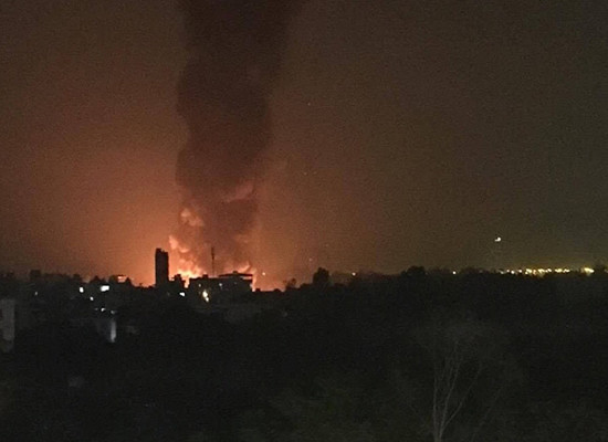Cháy lớn tại khu xưởng nhựa trong làng Trung Văn - Hà Nội