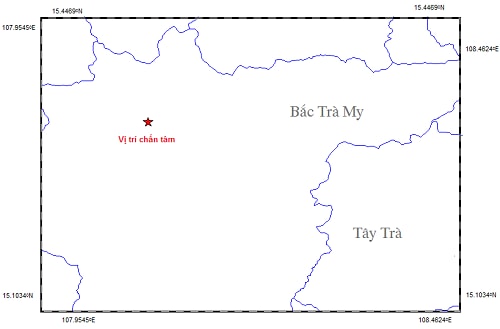 Quảng Nam: Xảy ra động đất 2,4 độ Richter