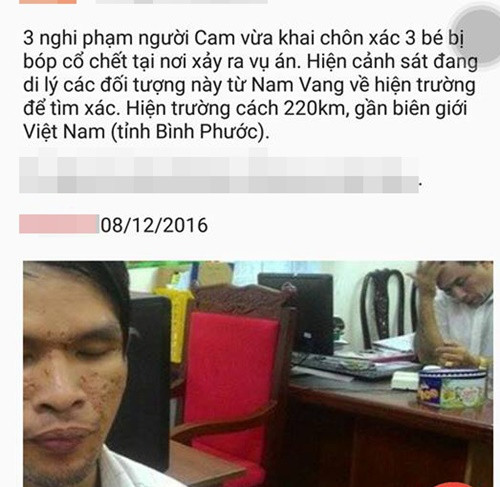 Nguyễn Thành Dũng giết 3 cháu bé chôn xác là thông tin thiếu căn cứ
