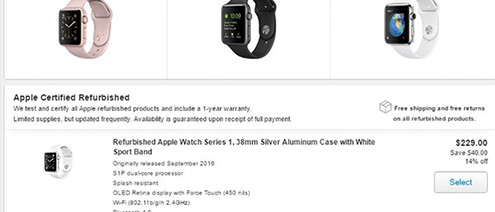 Apple bắt đầu bán Apple Watch tân trang giá từ 229 USD