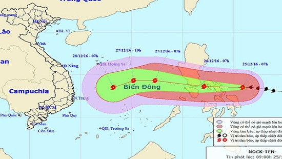 Tin mới nhất về cơn bão Nock-ten gần Biển Đông