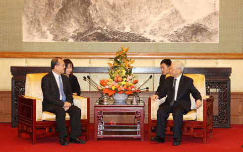 Tổng Bí thư: Việt Nam hết sức coi trọng quan hệ hợp tác về kinh tế với Trung Quốc 
