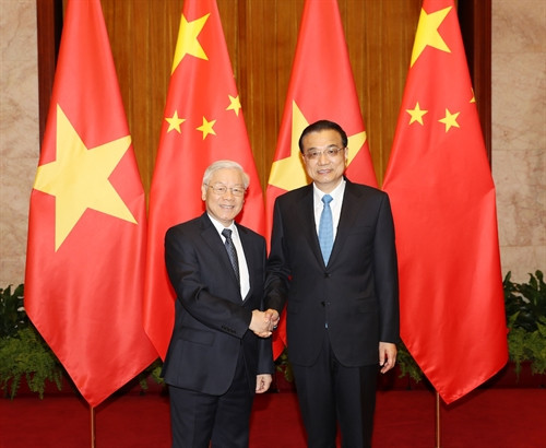 Tổng Bí thư Nguyễn Phú Trọng hội kiến với Thủ tướng Quốc vụ viện Trung Quốc