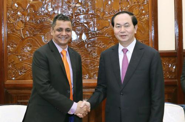 Chủ tịch nước Trần Đại Quang tiếp Tổng Giám đốc Tập đoàn TATA tại Việt Nam