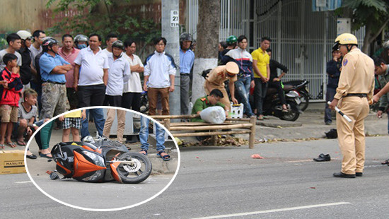 Đà Nẵng: Xe buýt va chạm với xe máy, hai cha con thương vong
