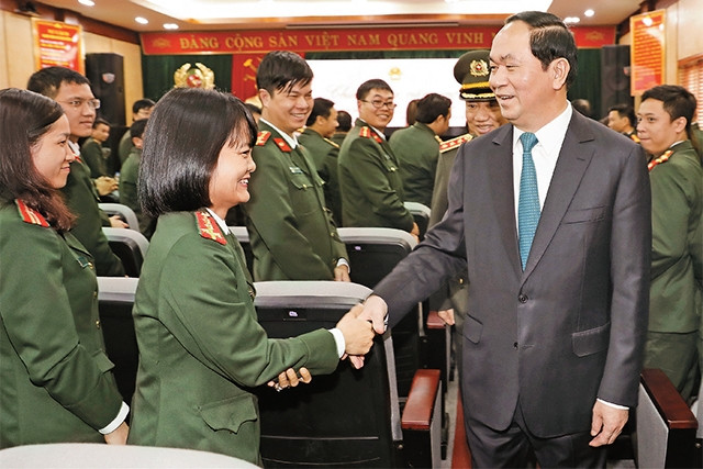 Chủ tịch nước Trần Đại Quang chúc Tết các đơn vị thuộc Bộ Công an