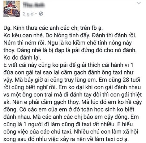 Xôn xao clip nữ phượt thủ chửi thề, dùng gạch tấn công taxi