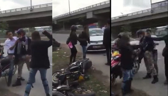 Xôn xao clip nữ phượt thủ chửi thề, dùng gạch tấn công taxi