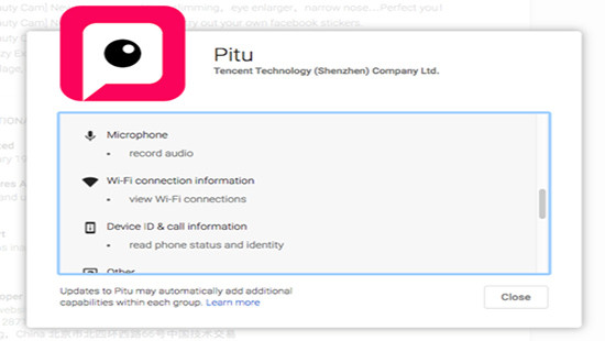 Ứng dụng hóa trang Pitu thu thập nhiều thông tin lạ