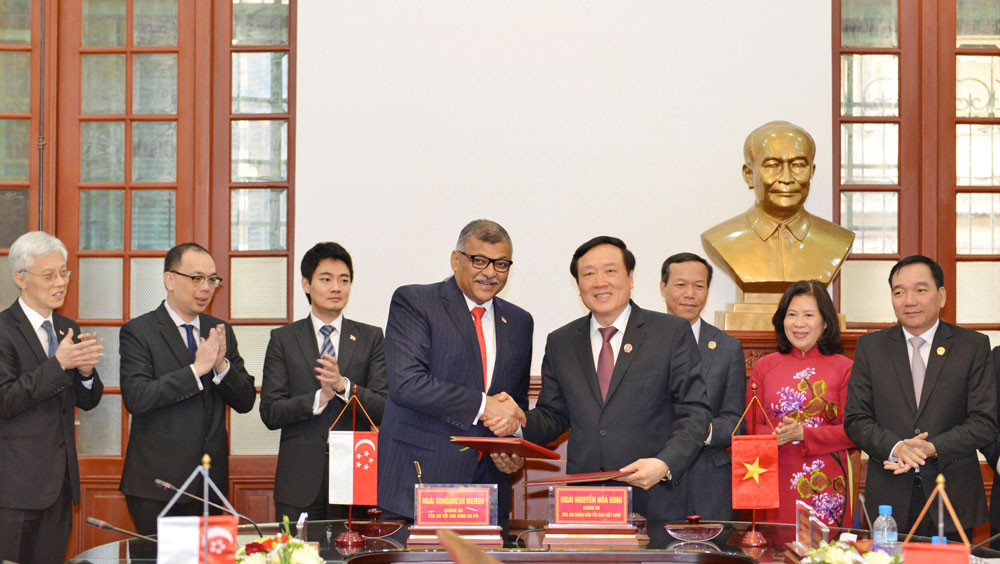 Hội đàm, ký kết giữa TANDTC Việt Nam-TATC Singapore: Dấu mốc quan trọng đưa quan hệ hợp tác lên tầm cao mới