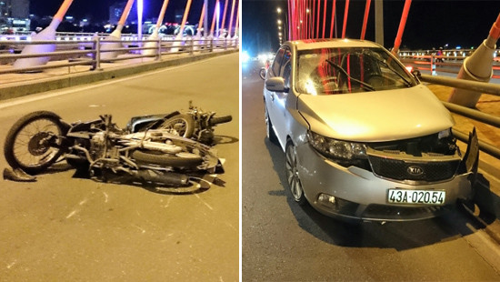 Đà Nẵng: 2 vụ tai nạn liên tiếp trên cầu, bốn người bị thương