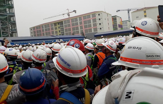 Hàng chục công nhân ẩu đả tại công trường nhà máy Samsung Bắc Ninh