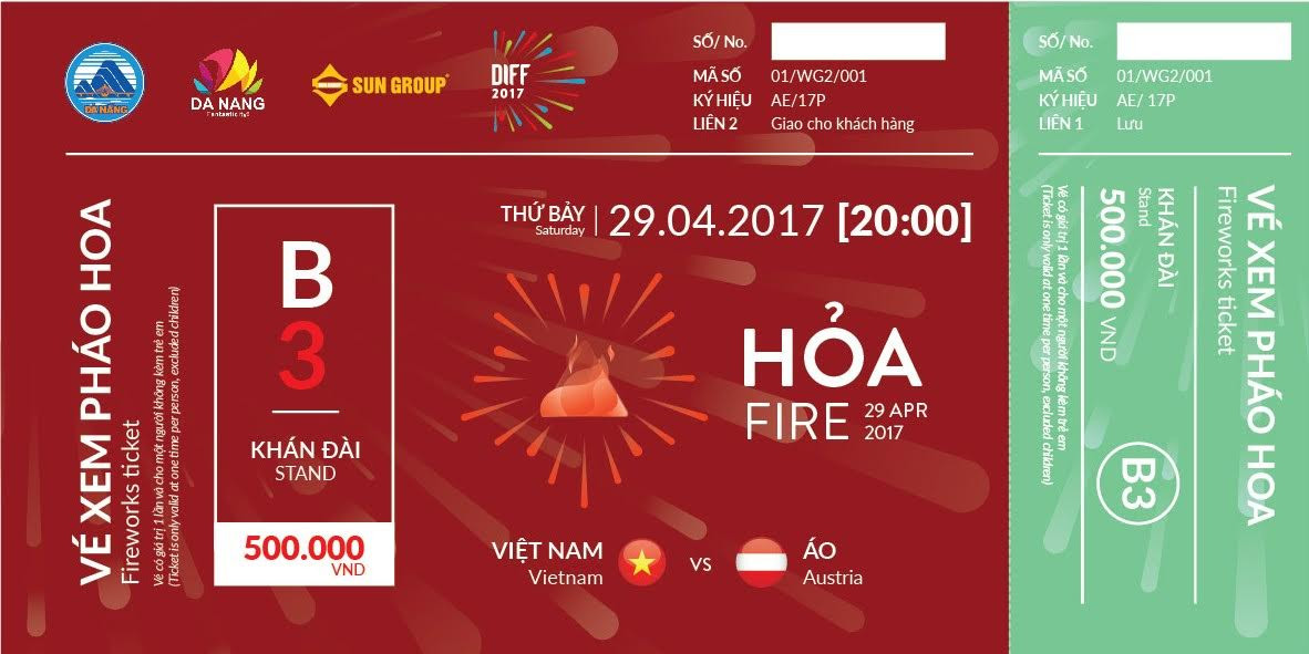 Chính thức công bố giá vé Lễ hội pháo hoa quốc tế Đà Nẵng 2017