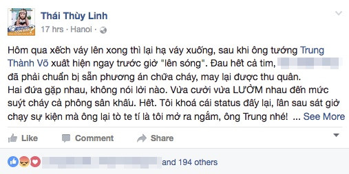 Thái Thuỳ Linh đính chính lời “tố” MC Thành Trung thiếu chuyên nghiệp