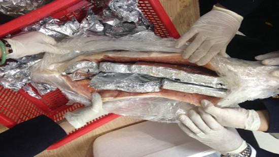 Giấu trang sức làm từ ngà voi vào trong bụng cá hồi mang về Việt Nam 