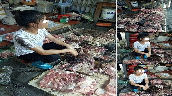 Hải Phòng: Mổ lợn nhà đem bán rẻ, bị hắt dầu luyn trộn nước cống