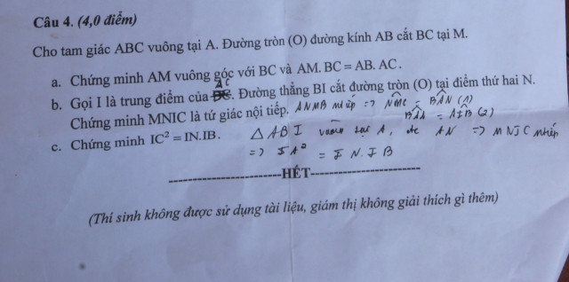 Quảng Nam: Đề thi Toán cho học sinh lớp 9 bị sai một phần