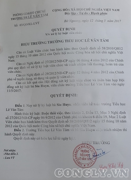 Gia Lai: Những sai phạm khó hiểu ở trường Tiểu học Lê Văn Tám