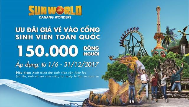 Chỉ 150 ngàn đồng, sinh viên được chơi thả ga tại Sun World Danang Wonders (Asia Park)