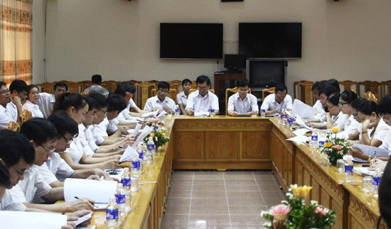 Phó Chánh án TANDTC Nguyễn Thúy Hiền làm việc với lãnh đạo TAND tỉnh Thanh Hóa