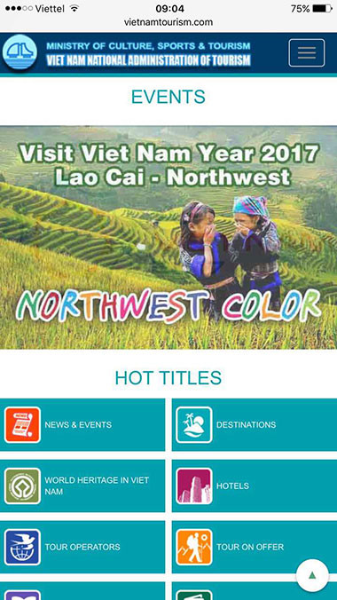 Ra mắt website quảng bá du lịch Việt Nam với diện mạo mới