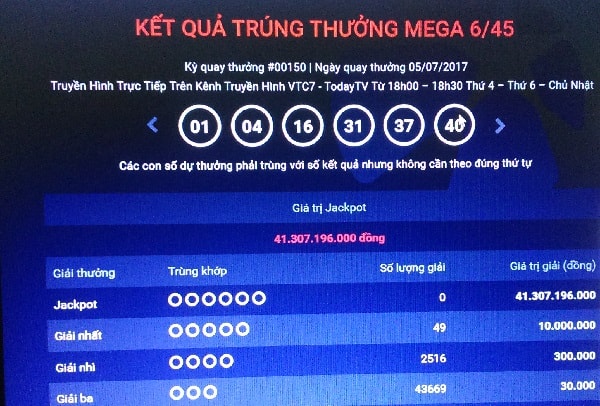 Xổ số Vietlott: Giải Jackpot hơn 41 tỷ chưa tìm được chủ nhân