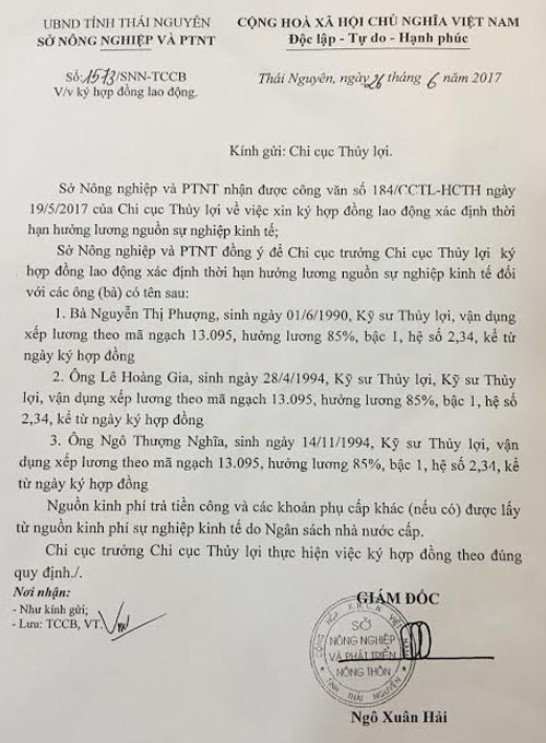 Vụ bổ nhiệm “thừa” 23 cán bộ tại Sở NN&PTNT Thái Nguyên: Có thêm những tình tiết mới     