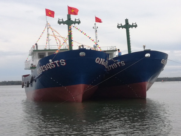 Quảng Nam: Hạ thuỷ 2 tàu vỏ thép được đóng mới theo Nghị định 67