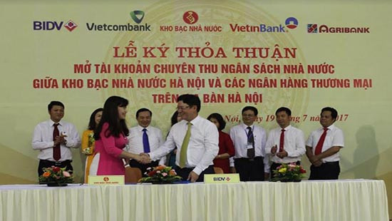 BIDV và Kho bạc Nhà nước ký kết Thỏa thuận phối hợp thu NSNN trên địa bàn Hà Nội