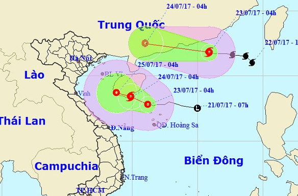 Tin mới về áp thấp nhiệt đới và tin bão trên biển Đông