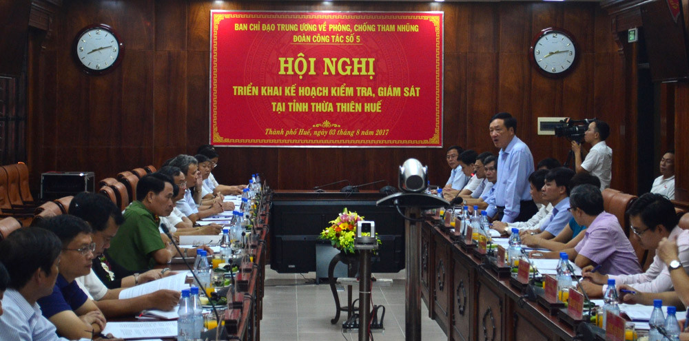 Kiểm tra công tác phòng chống tham nhũng tại tỉnh Thừa Thiên - Huế