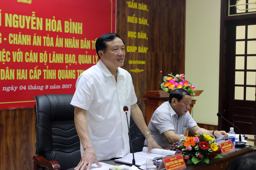 Chánh án TANDTC làm việc tại TAND hai cấp tỉnh Quảng Trị