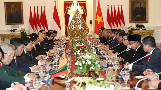 Tổng Bí thư Nguyễn Phú Trọng hội đàm với Tổng thống Indonesia