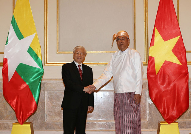 Tổng Bí thư Nguyễn Phú Trọng hội đàm, hội kiến với lãnh đạo Myanmar