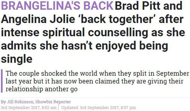 Angela Jolie và Brad Pitt tái hợp chỉ là tin vịt?