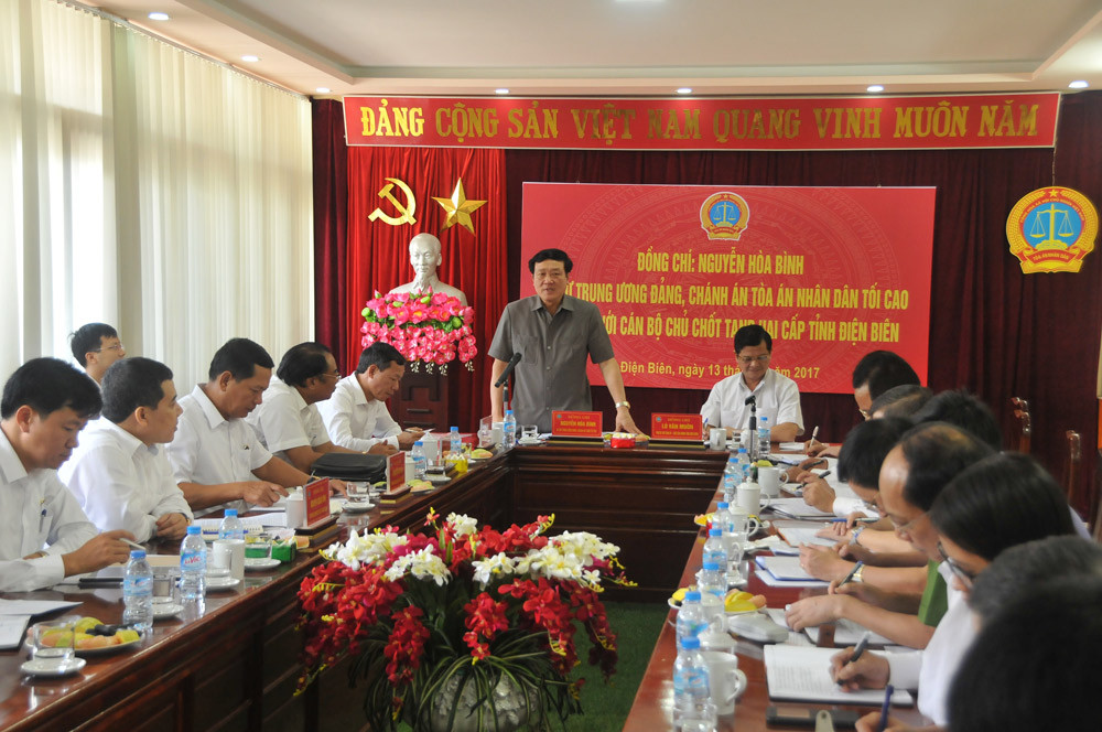 Chánh án TANDTC làm việc tại TAND hai cấp tỉnh Điện Biên
